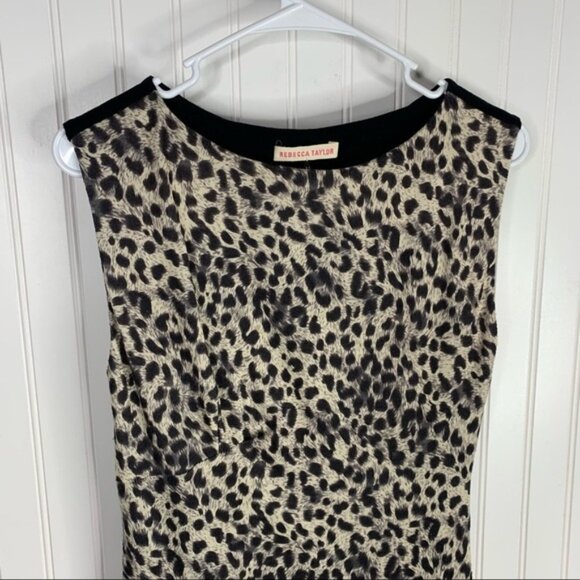 NWT Rebecca Taylor Leopard Print Sleeveless Dress XS - Picture 9 of 10